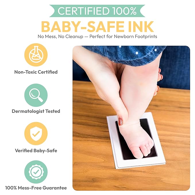 Clean Touch Ink Pad for Baby Handprints and Footprints – Inkless Infant Hand & - Image 3