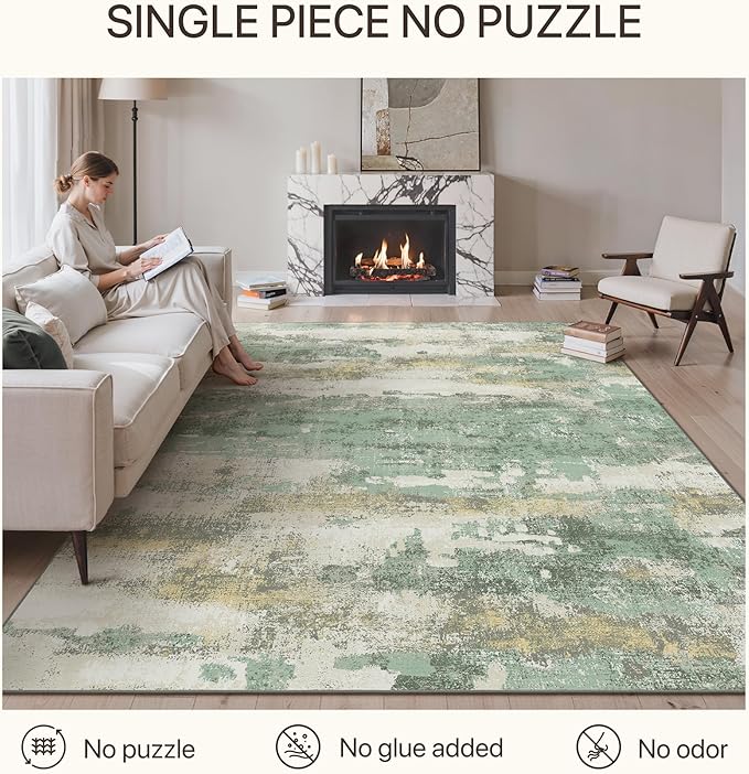 GENIMO No Crease Non Slip 8x10 Area Rugs - Image 3