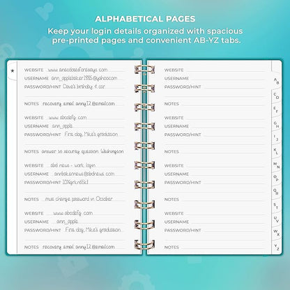 Clever Fox Password Book Spiral – Mini Internet Address & Password Organizer - Image 3