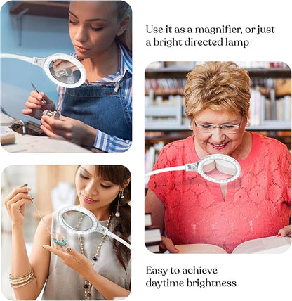 Brightech LightView Pro Flex 2 in 1 Magnifying Desk Lamp, 2.25x Light Magnifier - Image 6