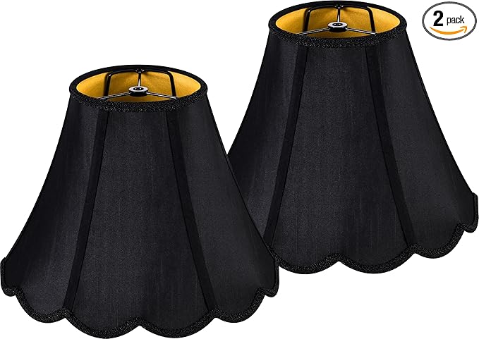 GOSO Black Scalloped Lamp Shades Set of 2 Medium Replac, Braids by GOSO