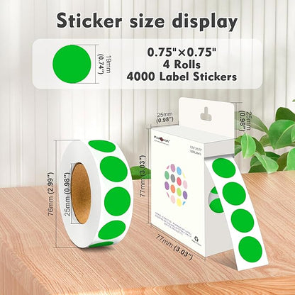 PARLAIM 3/4 Inch Roll Color Coding Labels, 4000 per/4 Rolls Round Adhesive - Image 2