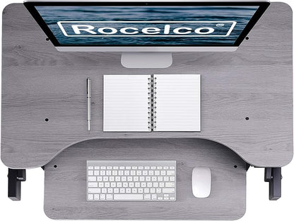 Rocelco 37.5" Deluxe Height Adjustable Standing Desk Converter - Image 5