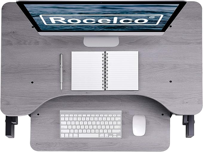 Rocelco 32" Height Adjustable Standing Desk Converter - Image 5