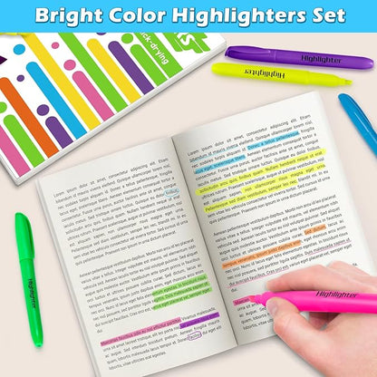 V-Opitos 30 Pack Highlighters in 6 Assorted Colors, No Bleed, Bright - Image 2