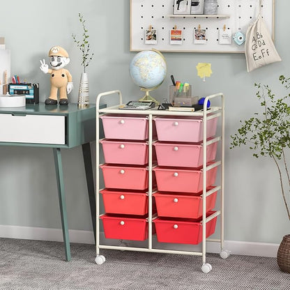 GLACER 10 Drawer Rolling Cart, Storage Cart - Image 2