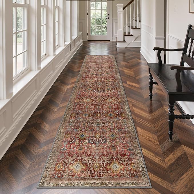 GENIMO 2x5 Runner Rugs for Hallway, Machine Washable Non Slip Vintage Rugs - Image 4
