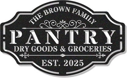 HYTSIGN Personalized Metal Farmhouse Pantry Sign, Wall Decor, Kitchen Signs by HYTSIGN
