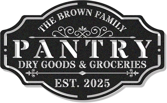 HYTSIGN Personalized Metal Farmhouse Pantry Sign, Wall Decor, Kitchen Signs by HYTSIGN