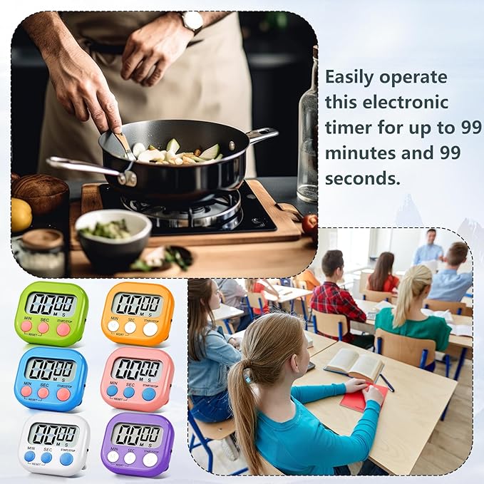 24 Pack Digital Kitchen Timer Magnetic Digital Timer - Image 5