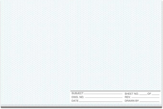 1 Pack 50 Sheets 11" x 17" Isometric Graph Paper Pad Landscape by gisgfim