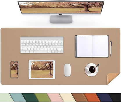AFIING Leather Desk pad Protector, Large Desk mat by AFIING