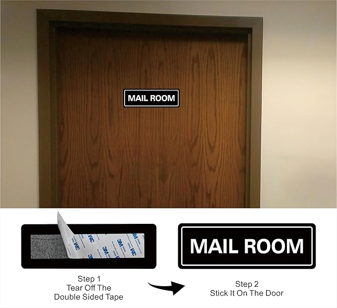 Mail Room Sign – Premium Frosted Acrylic Material, Strong Self-Adhesive - Image 3