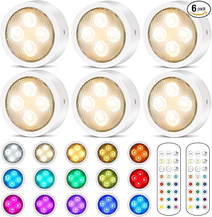 TECOMLIGHT Puck Lights with Remote Control, Battery Powered Wireless LED Under by TECOMLIGHT