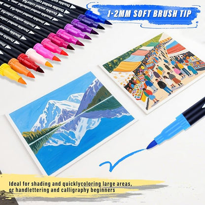 Keukenket 72 Colors Dual Markers Brush Pens, 0.4MM Fine Point Art Marker - Image 4