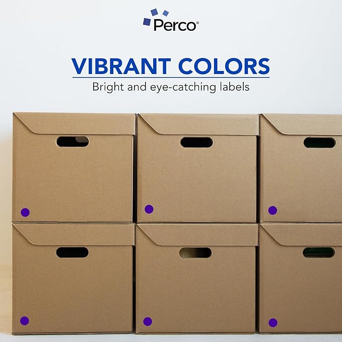 Perco Purple 1-Inch Round Circle Dot Sticker Labels - Image 6