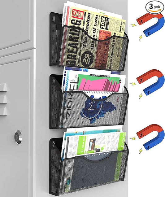 KZWKRG Magnetic File Holder 3PCS Wall File Folder Organizer, No Drilling by Unknown