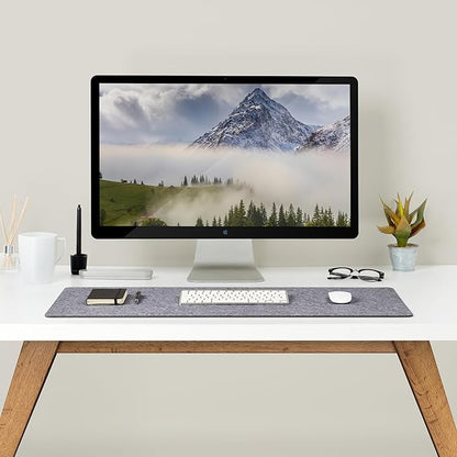 Wolvende Premium Felt Desk Mat | Large 15.75" x 36" | Multifunctional Desk Pad - Image 3