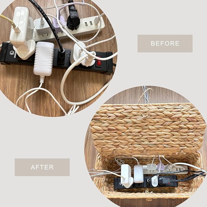 BINH YEN HOME Wicker Cable Management Box - Image 5