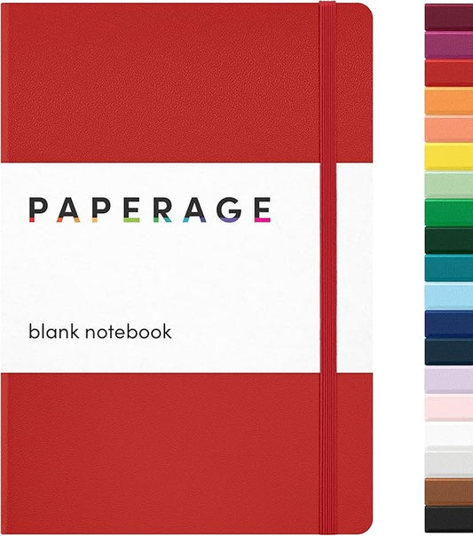 PAPERAGE Blank Journal Notebook, 160 Pages, Medium 5.6 in x 8 in by PAPERAGE