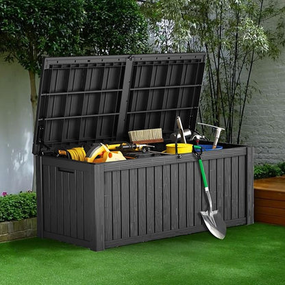 Decksplore Outdoor Storage Box Waterproof Large, 180 Gallon Lockable Resin Deck - Image 8