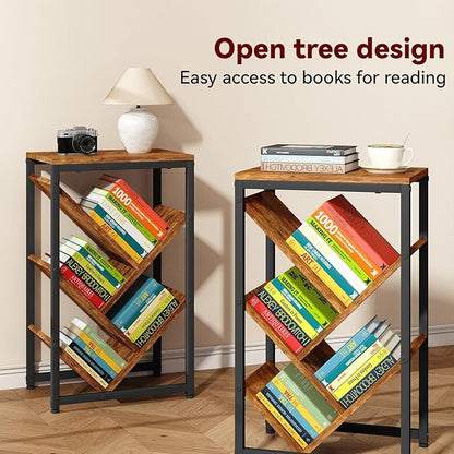 IBUYKE 5 Tier Tree Bookshelf, Small Desktop Bookshelf - Image 9