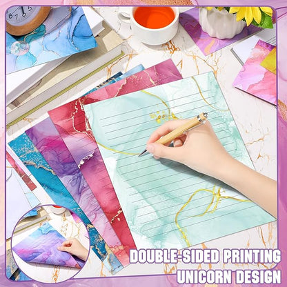 TaoBary 160 Pcs Stationery Paper Set 50 Double Sided Stationery Papers - Image 3