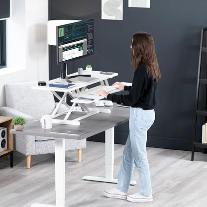 VIVO 42 inch Desk Converter, K Series, Height Adjustable Sit to Stand Riser - Image 9