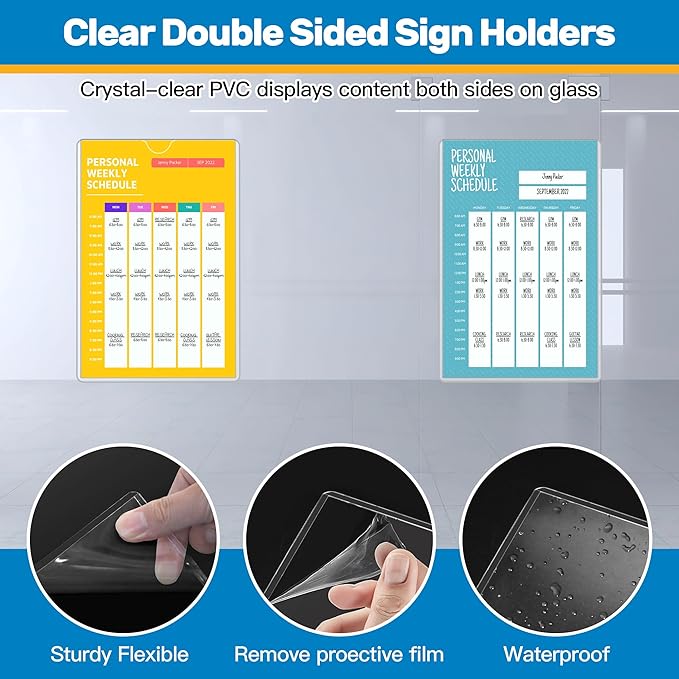 Magnetic Frames 11 x 17 Sign Holder Wall Mount 10 Pack, Rigid Clear Plastic - Image 6