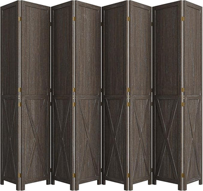 Cozy Castle Wood Room Divider, 8 Panels Folding Privacy Screen, 66.9'' Wall - Image 8