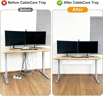 Oxford Cloth Under Desk Cable Management Tray, No-Drill 48" Desk Cable - Image 8