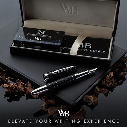 Wordsworth & Black Majesti Fountain Pen-, Luxury Case, Chrome Finish; Extra - Image 2