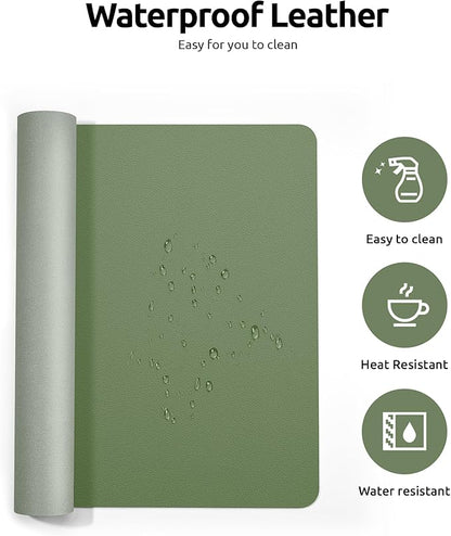 YSAGi Leather Desk Protector, Office Mat, Large Mouse Mat, Non-Slip PU Leather - Image 4