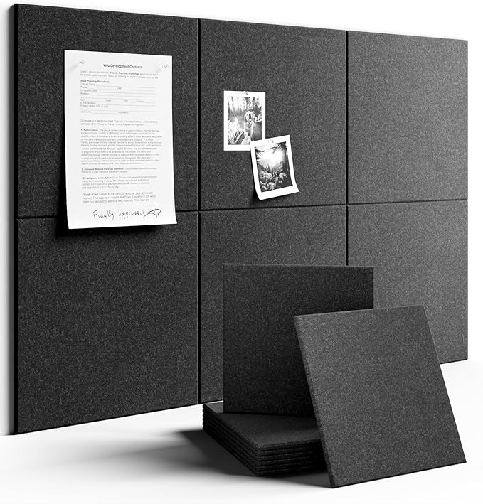 Fluxynara Large Felt Bulletin Board 36" x 24" Cork Board Alternative-6 Pack by FLUXYNARA
