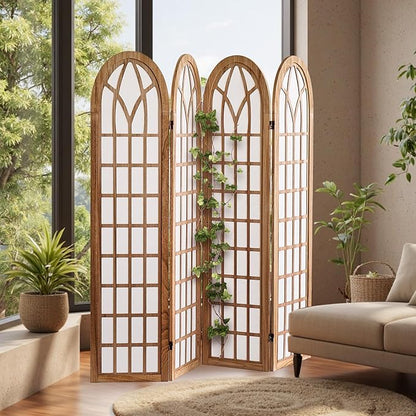 Asnefeli 4 Panel Japanese Room Divider, Shoji Style Partition Divider, Fully - Image 8