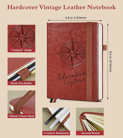 PAIBAS Blank Journal Notebook for Women Men, 160 Pages, A5 Hardcover Sketchbook - Image 2