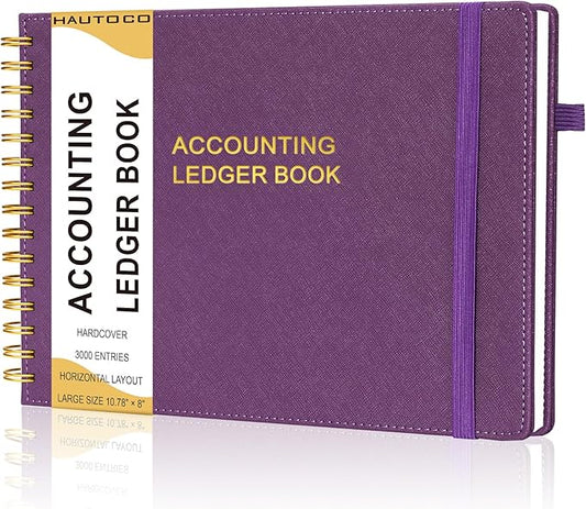 HAUTOCO Hardcover Accounting Ledger Book by HAUTOCO