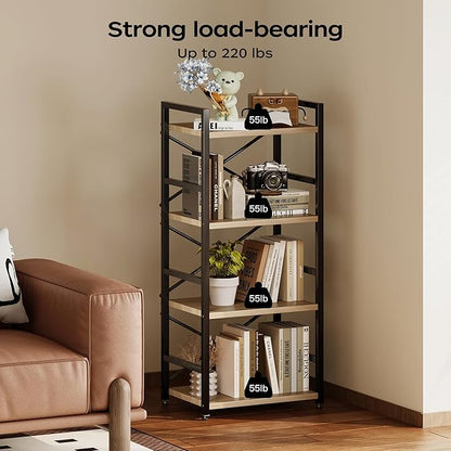 Bookshelf, Kid's Bookshelf, 4 Tier Small Bookcase, Metal Small Bookcase - Image 6