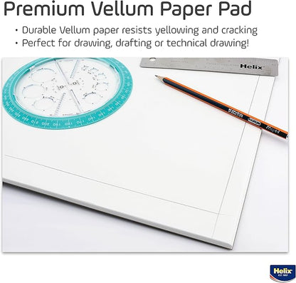 Helix - 100% Rag Vellum Paper Pad - 18 Inch x 24 Inch - 50 Sheet Pad - - Image 3