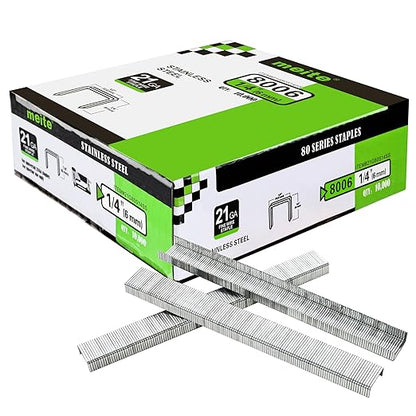 meite 21 Gauge 1/2-inch Crown Upholstery Staples, 304 Stainless Steel by meite