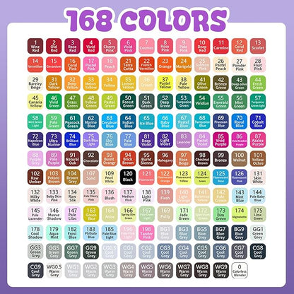 VIDIMAKPRO Alcohol Markers 168 Colors - Image 2