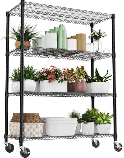 M MZG 4 Tiers Shelf 2640 lbs Steel Storage Shelving Utility Shelving Unit Steel by MEIGAOPLASTICANDMETALHKCOLIMITED