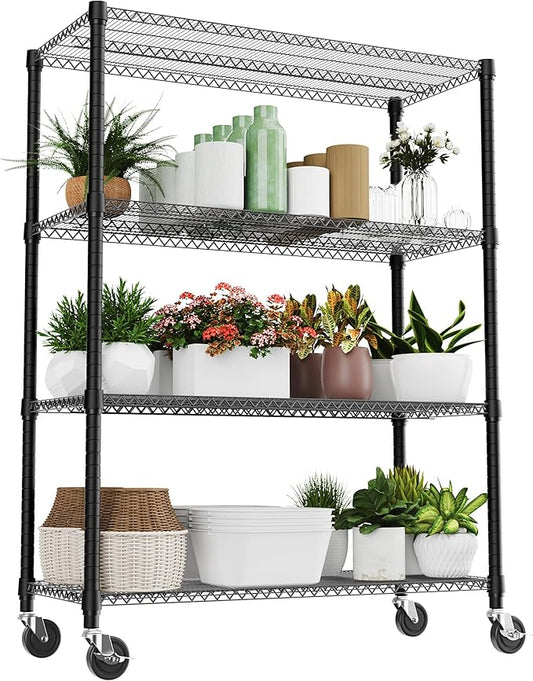 M MZG 4 Tiers Shelf 2640 lbs Steel Storage Shelving Utility Shelving Unit Steel by MEIGAOPLASTICANDMETALHKCOLIMITED