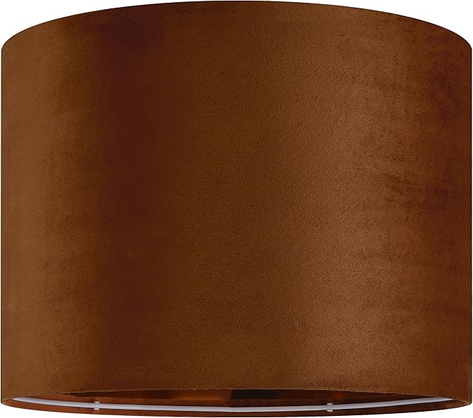 GO&SO 1 PCS Burnt Orange Velvet Drum Lamp Shade, Modern Replacement Lamp Shades - Image 9
