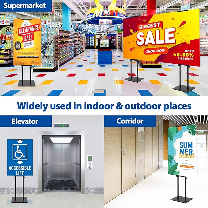 VAIIGO 2Pack Poster Stand for Display, Heavy Duty Floor Standing Sign Holder - Image 7