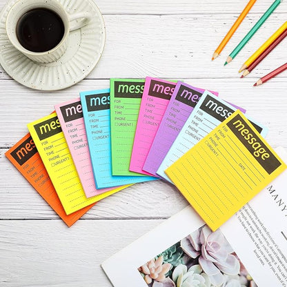 Geyee 9 Pieces Telephone Message Sticky Notes Pads 4 x 5 Inch Assorted Neon - Image 4
