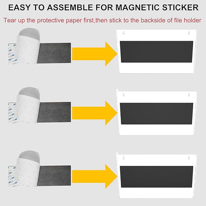 3 Pockets Magnetic File Holder for File Cabinets, Refrigerator, Magnetic Paper - Image 5