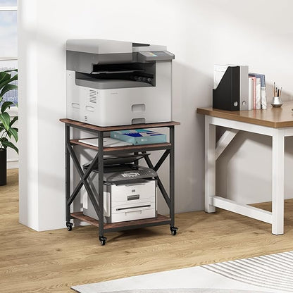 Fannova 23.6 x 23.6 Inches Large Printer Stand, 3 Tier Square Printer Table - Image 8