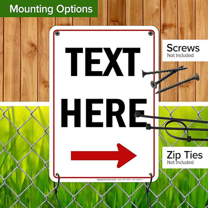 Custom Arrow, Custom Directional Sign, Right Arrow, 7x10 Inches, Rust Free .040 - Image 5