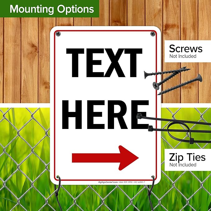 Custom Arrow, Custom Directional Sign, Right Arrow, 7x10 Inches, 55 mil thick - Image 5